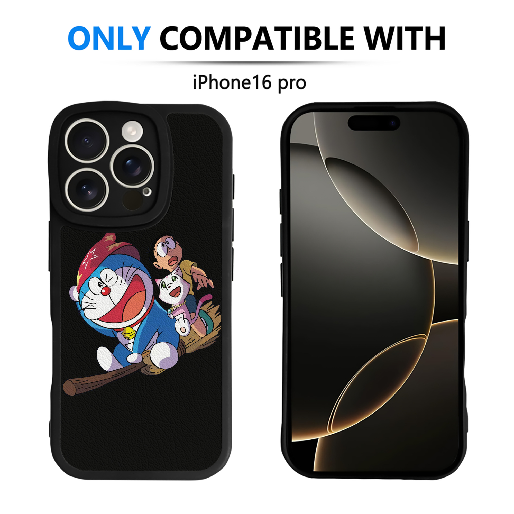 （画像用） ドラえもん Doraemon 【iPhone 16シリーズ対応】シリコンスマホケース（レザー調） 材質：シリコン
